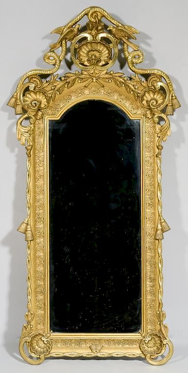 Appraisal: French Carved Gilt Wall Mirror French carved and gilt wall