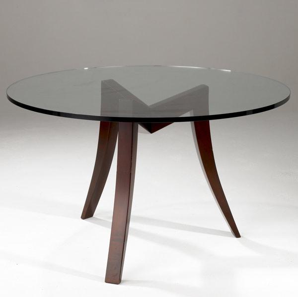 Appraisal: DIALOGICA Cooke dining table with circular plate glass top over