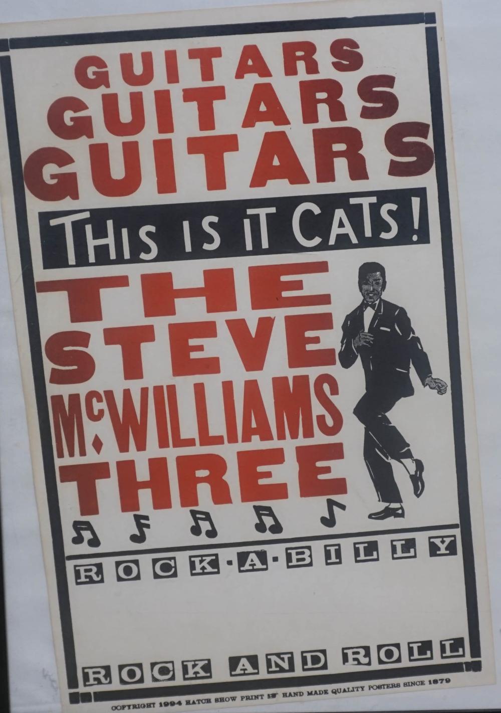 Appraisal: HATCH SHOW PRINT THE STEVE MCWILLIAMS THREE FRAMED X IN