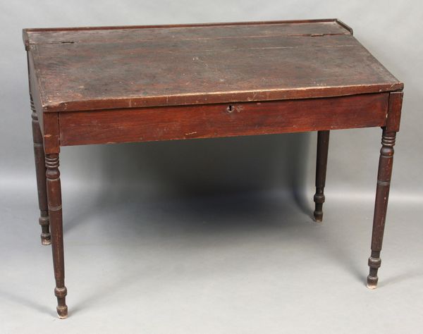 Appraisal: Early th Century Country Sheraton walnut paymaster's desk h x