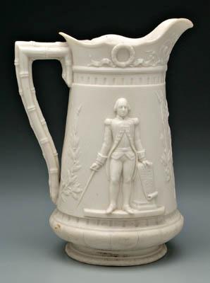 Appraisal: Parian ware George Washington pitcher George Washington in relief with