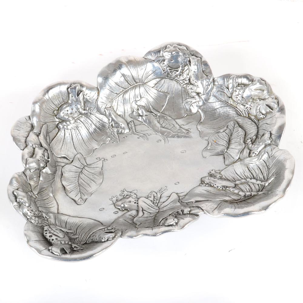 Appraisal: ARTHUR COURT CAST ALUMINUM SERVING BOWL WITH LILY PADS AND