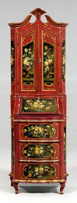 Appraisal: Venetian baroque style secretary diminutive form with hand painted floral