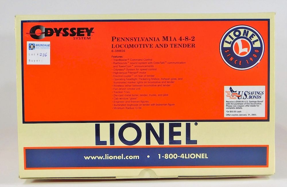 Appraisal: Lionel Pennsylvania M a - - Locomotive Train United States