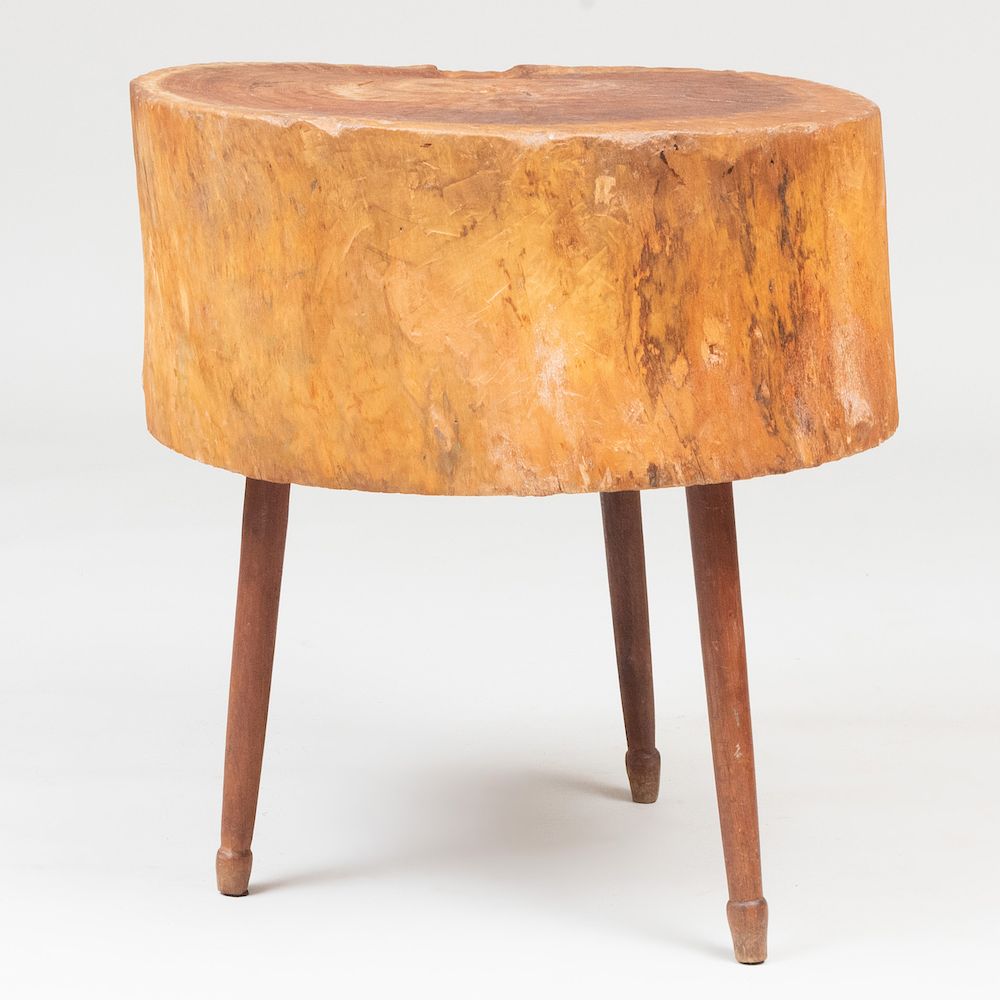 Appraisal: Large Circular Cherry Butcher's Block Early th Century x in