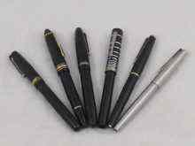 Appraisal: Six fountain pens a Mont Blanc Meisterstuck No and another