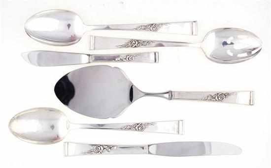 Appraisal: Reed Barton Classic Rose pattern sterling flatware circa comprising hollow