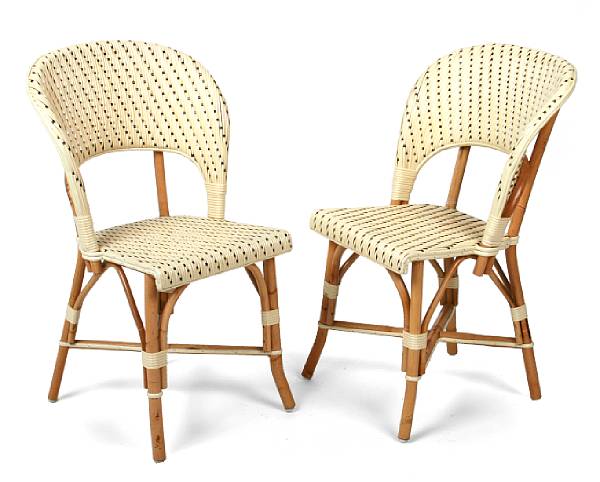 Appraisal: A set of four bamboo side chairs height in width