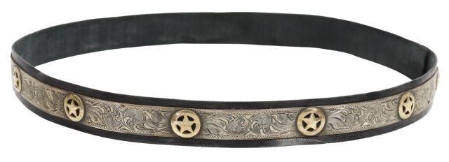 Appraisal: Western sterling silver cowboy hatband J M Chal engraved belt