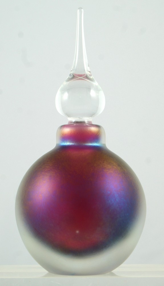 Appraisal: Vandermark Art Glass perfume bottle with plum matte luster finish