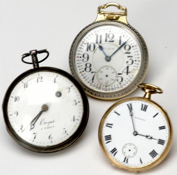 Appraisal: POCKET WATCHES Three watches E Howard Keystone open-face jewels adj