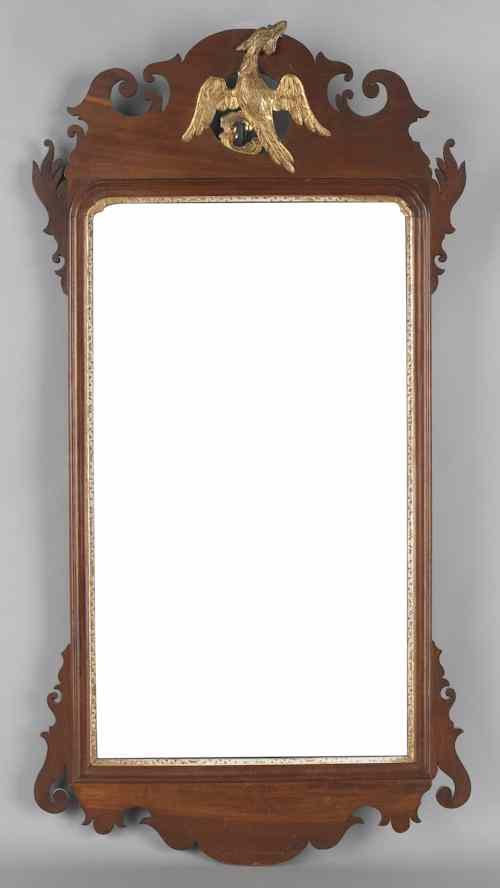 Appraisal: Chippendale style mahogany looking glass th c h