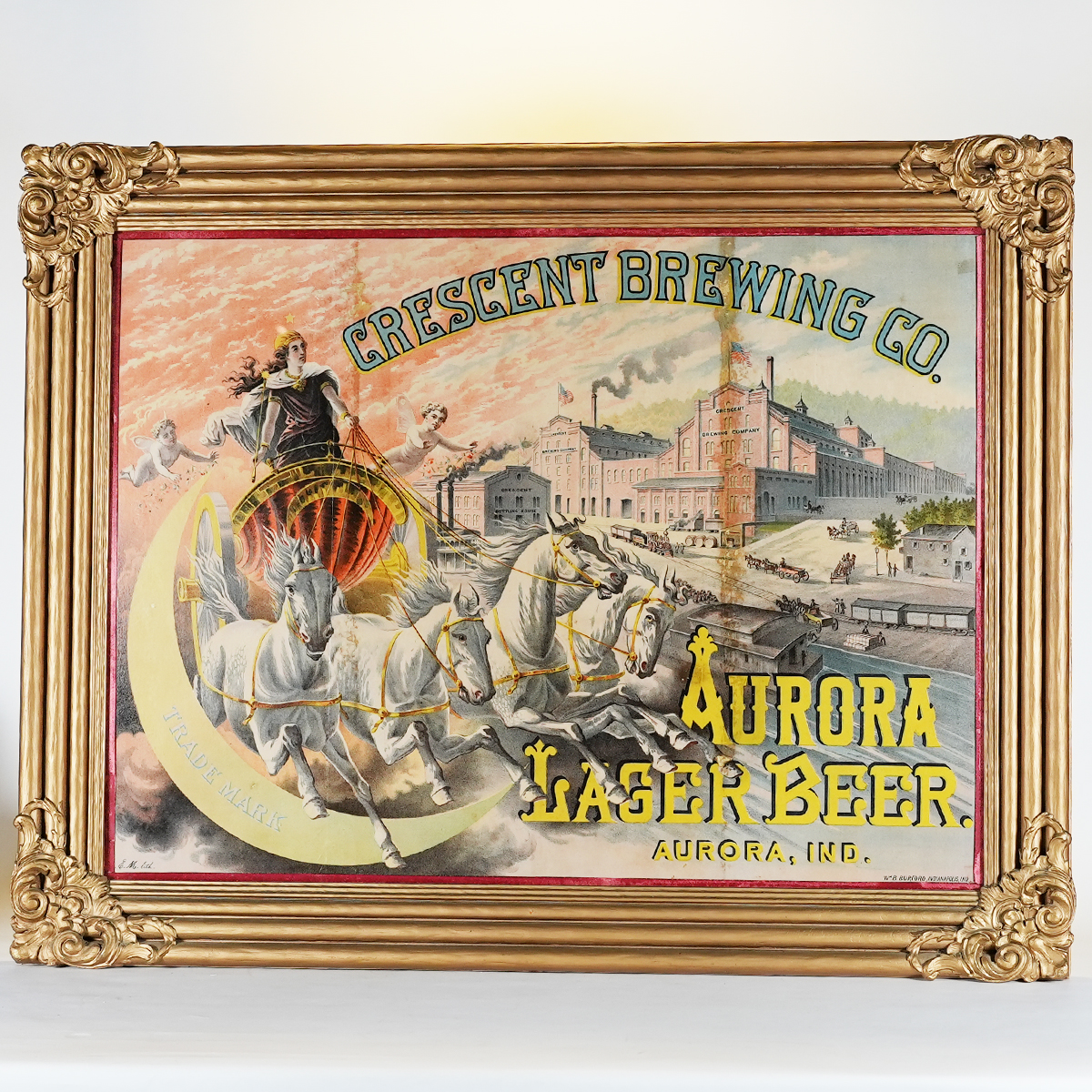 Appraisal: Cresent Brewing Aurora Lager Factory Scene Lithograph IMPRESSIVEReference n aBrewery