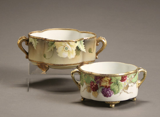 Appraisal: Two Nippon Floral and Berry Quatrefoil Ferners First Quarter th