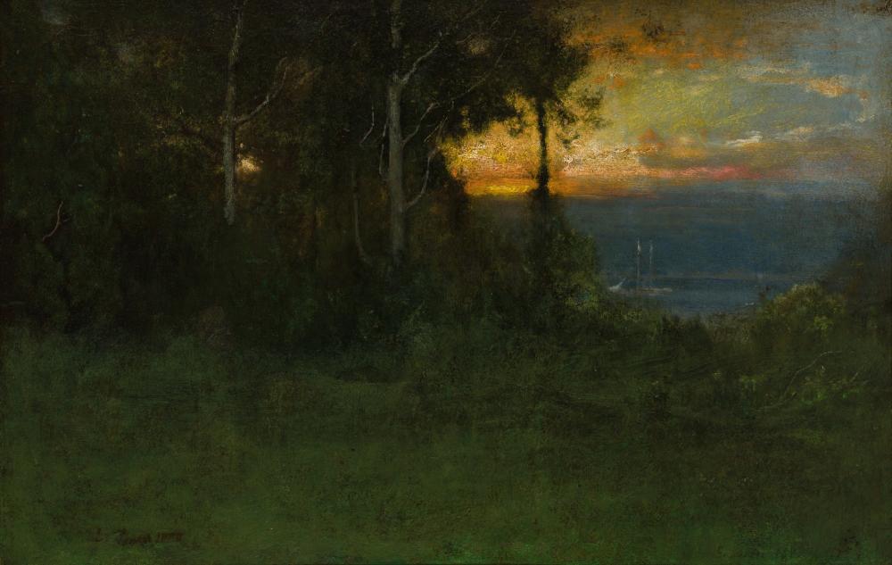 Appraisal: GEORGE INNESS American - Sunset Over the Hudson ca oil