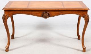 Appraisal: COUNTRY FRENCH TH C STYLE CARVED PINE DESK COUNTRY FRENCH