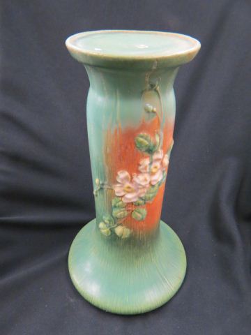 Appraisal: Roseville Pottery White Rose Pedestal green tall excellent