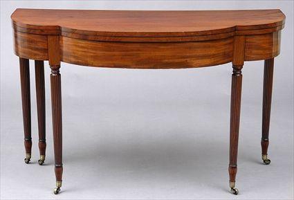 Appraisal: LARGE FEDERAL MAHOGANY CARD TABLE The shaped top above a