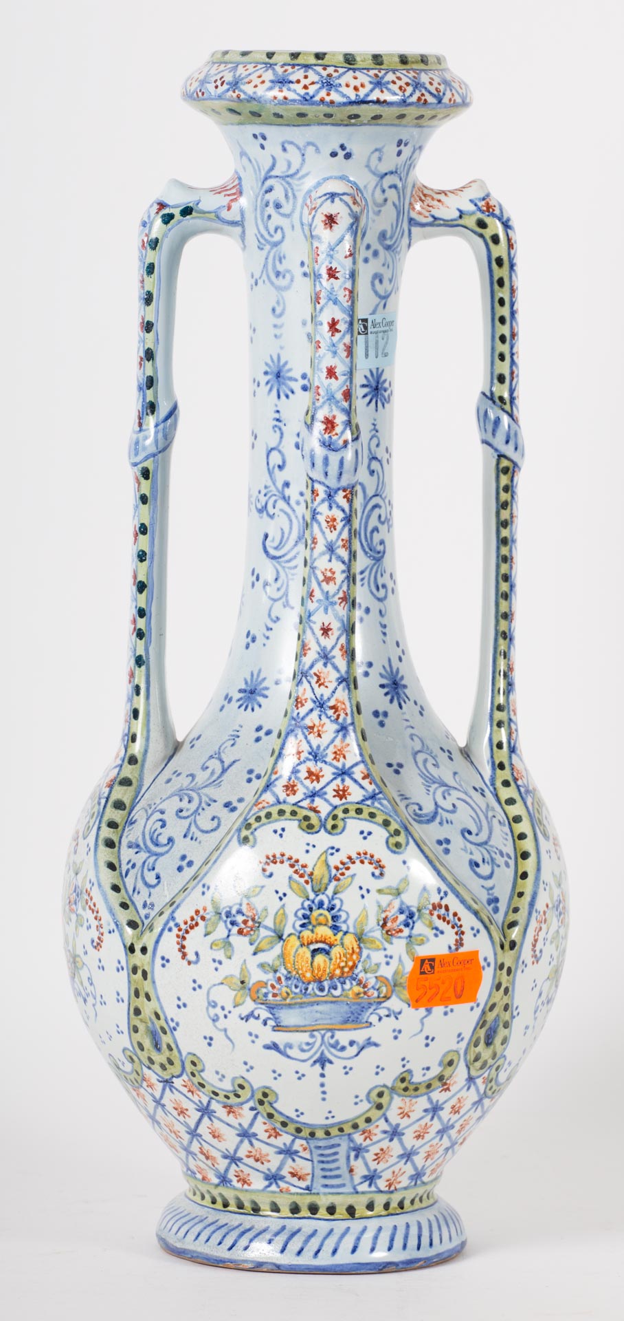 Appraisal: French faience vase Undernumber