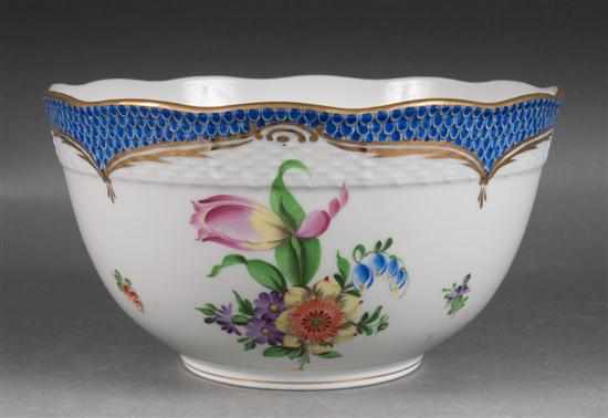 Appraisal: Herend porcelain bowl in the ''Printemps'' pattern molded fish scale