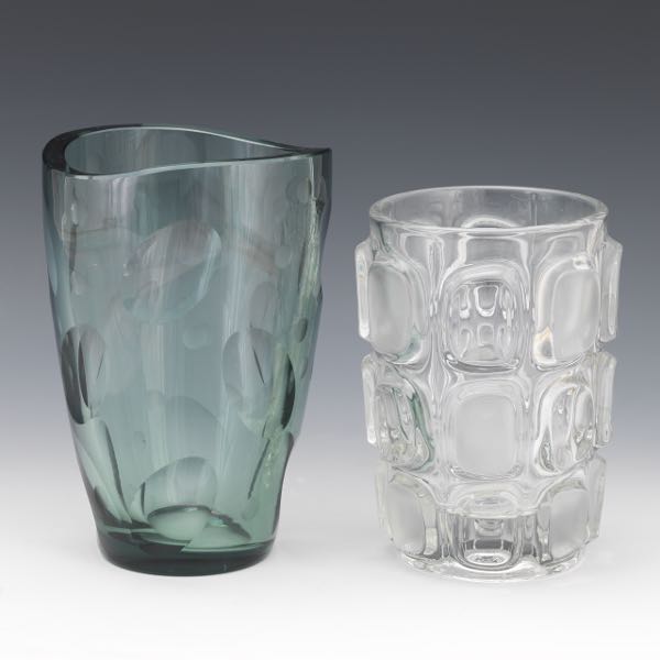 Appraisal: TWO MID CENTURY MODERN ART GLASS VASES x x The