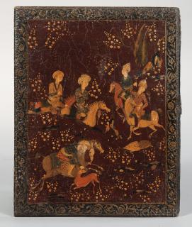 Appraisal: Papier-mache Painted Lacquer Book Binding Papier-mache Painted Lacquer Book Binding