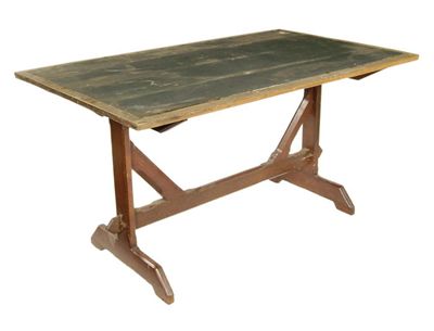 Appraisal: An Arts Crafts pine refectory table the rectangular top with