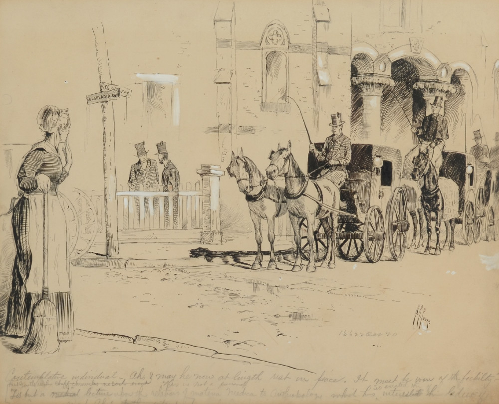 Appraisal: POORE Henry Rankin American - Illustration of a Funeral Procession