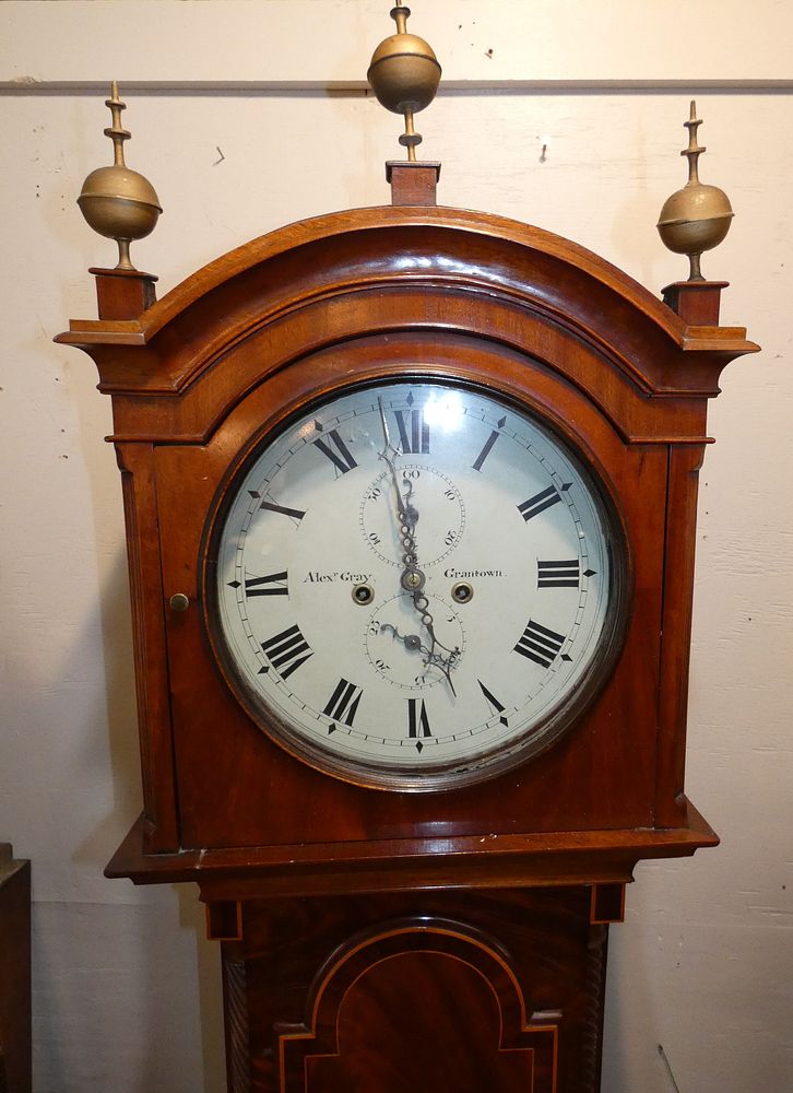 Appraisal: ALEXANDER GRAY PERIOD TALL CLOCK Fine th century flame mahogany