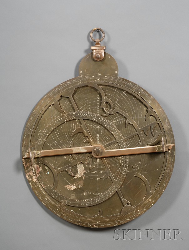 Appraisal: -inch Brass Astrolabe th century the engraved mater with limb