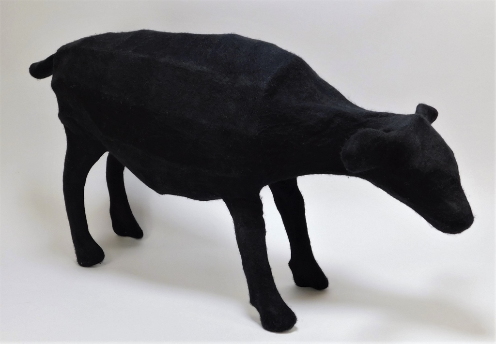 Appraisal: RONE'L JORDAAN WOOL BLACK SHEEP MODERN SCULPTURE South Africa th