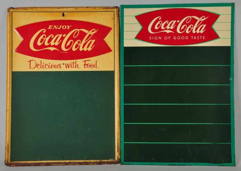 Appraisal: Lot of Tin Coca-Cola Menu Boards Description s Both with