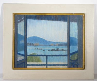 Appraisal: The Open Window' a pastel dated framed dated and monogrammed