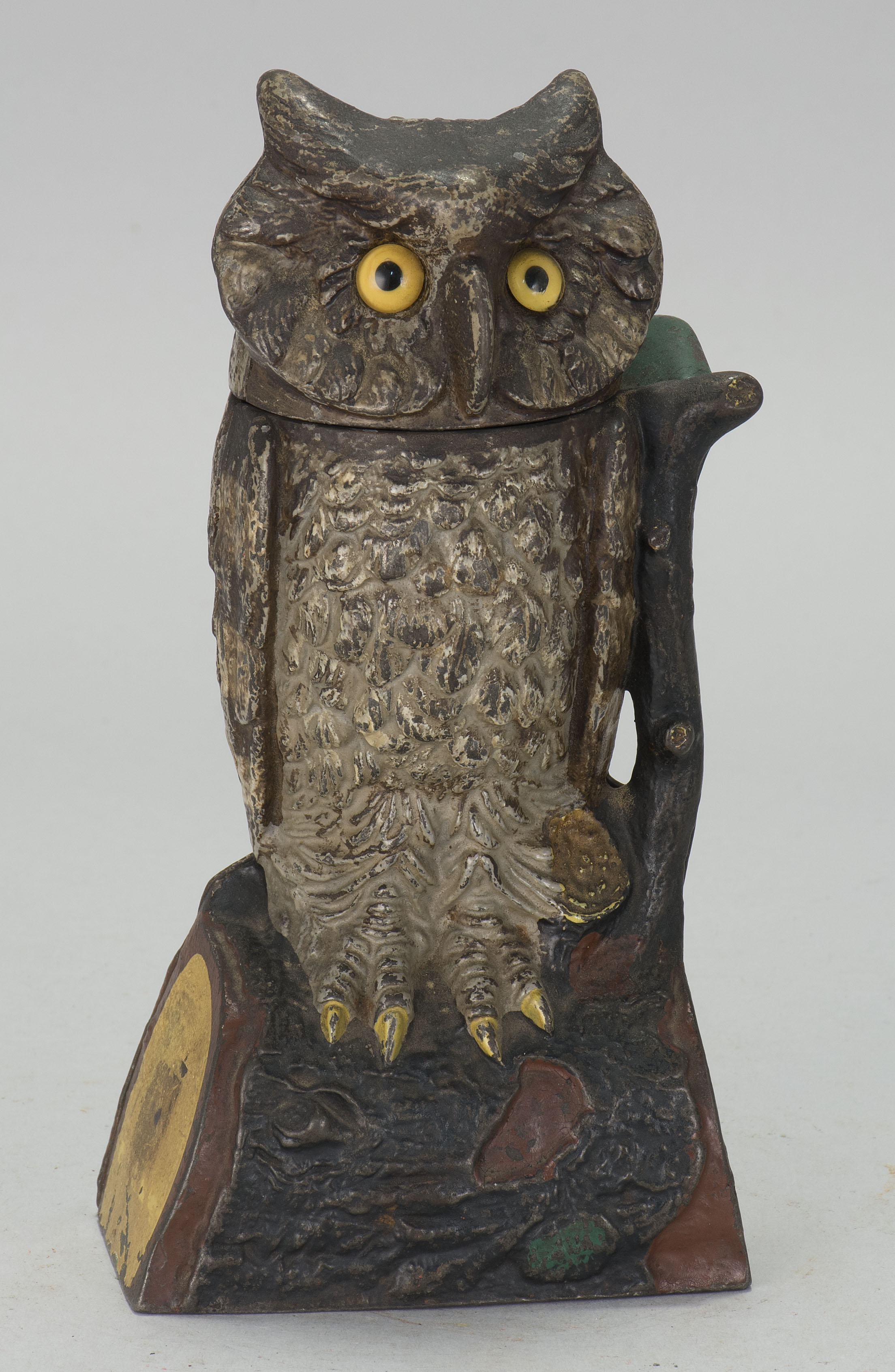 Appraisal: OWL TURNS HEAD CAST IRON MECHANICAL BANK Patented By J