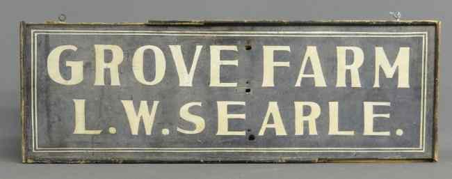 Appraisal: Early trade sign ''Grove Farm L W Searle'' '' x