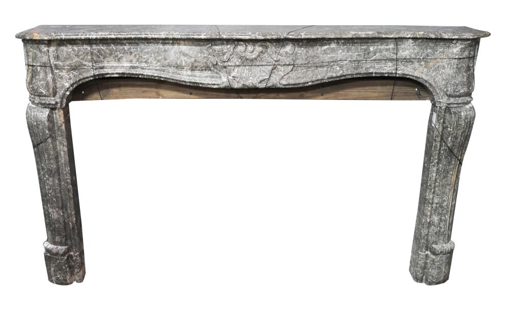 Appraisal: ITALIAN VERDE ANTICO CARVED MARBLE MANTEL inches wide inches deep