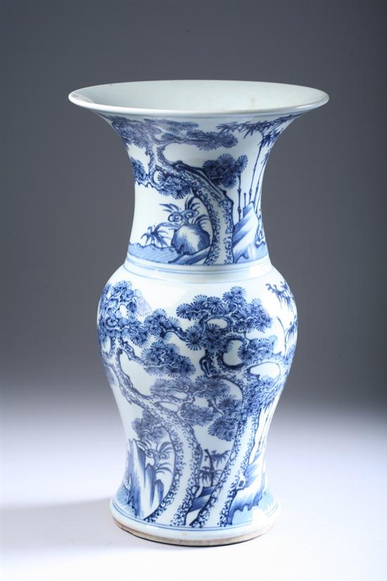 Appraisal: CHINESE BLUE AND WHITE PORCELAIN YEN YEN VASE th century