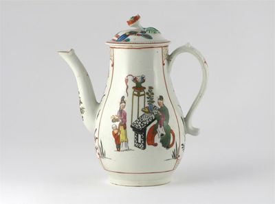 Appraisal: A Worcester coffee pot and cover each side decorated with