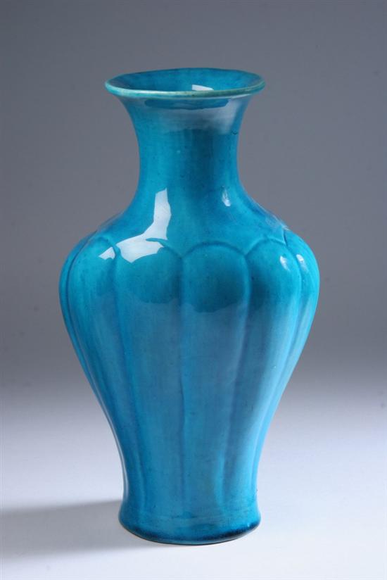 Appraisal: CHINESE TURQUOISE GLAZED PORCELAIN VASE th century - in high