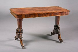 Appraisal: An early Victorian rosewood centre table Circa the rectangular top