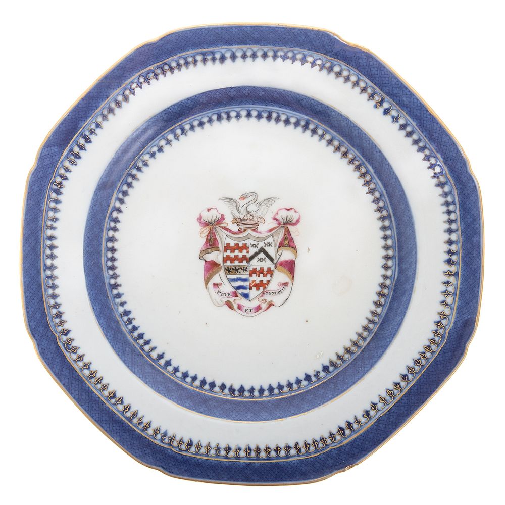 Appraisal: Chinese Export Armorial Plate Circa spearhead border bearing the Arms