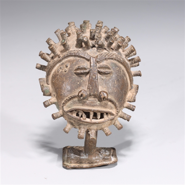 Appraisal: Bronze Central African statue of a mask head overall good