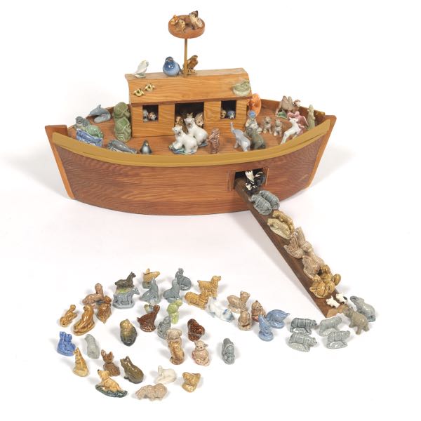 Appraisal: HANDMADE NOAH'S ARK WITH WADE 'WHIMSIES ' BY HENRY STRAKER