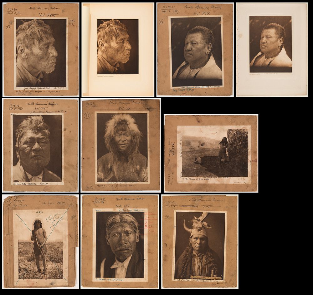 Appraisal: Edward Curtis Male Portrait Plate Cover Group - Lot of