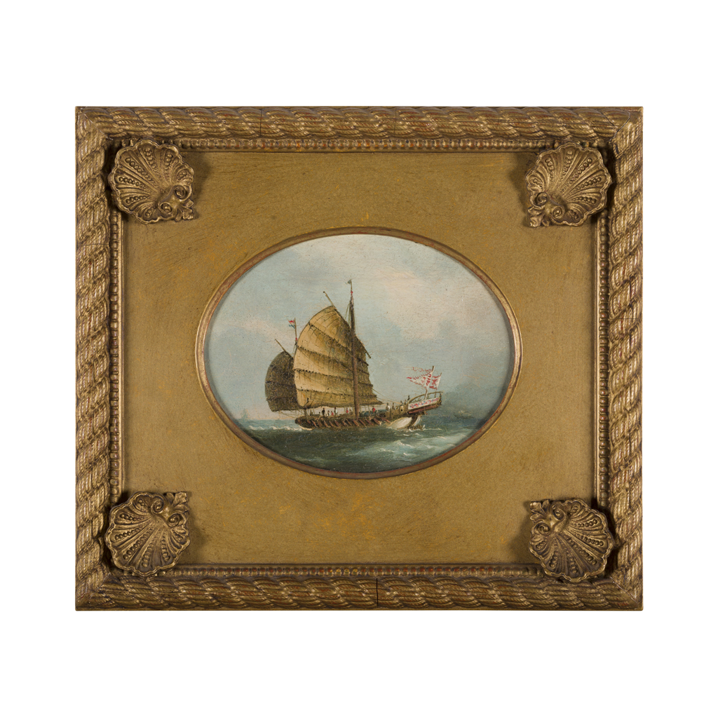 Appraisal: TH CENTURY CHINESE SCHOOL A PAIR OF MARINE SCENES oil