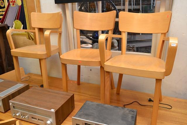 Appraisal: SIX CONTEMPORARY THONET CHAIRS AND TWO CARVERS