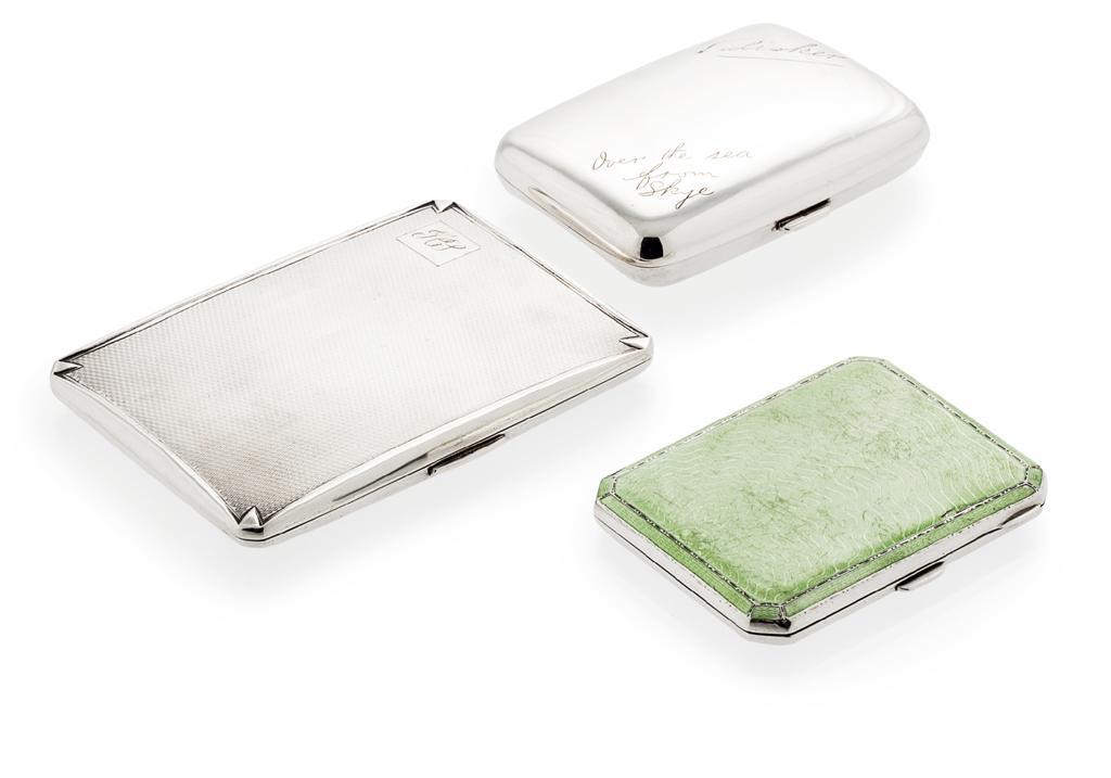 Appraisal: WHISKY INTEREST - A group of three silver cigarette cases