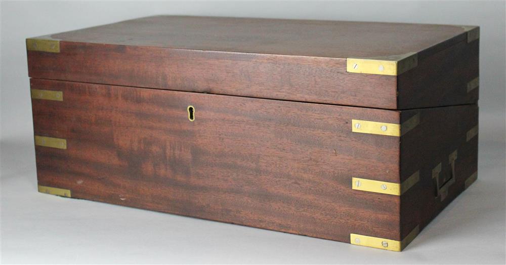 Appraisal: SOUTHERN AMERICAN MAHOGANY BRASS BOUND TRAVELING DESK SIGNED BY JAMES