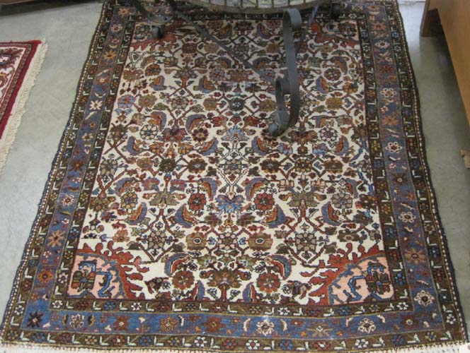 Appraisal: SEMI-ANTIQUE PERSIAN AREA RUG Hamadan region northwestern Iran Herati floral