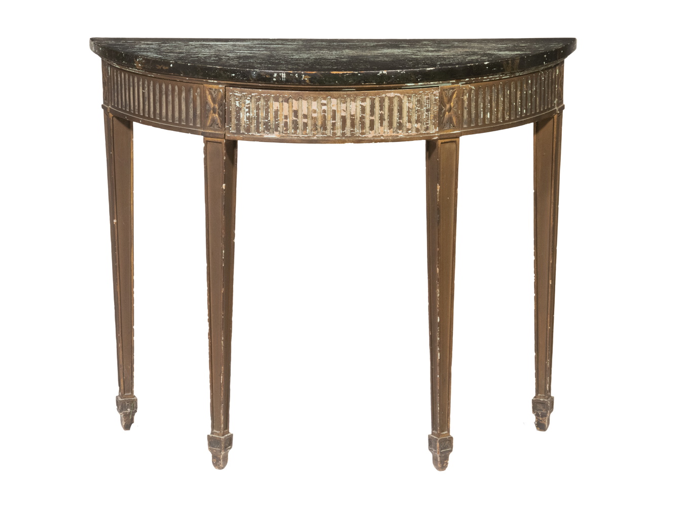 Appraisal: 'S REPLICA LOUIX VIV STYLE PAINTED DEMI-LUNE TABLE Faux Painted